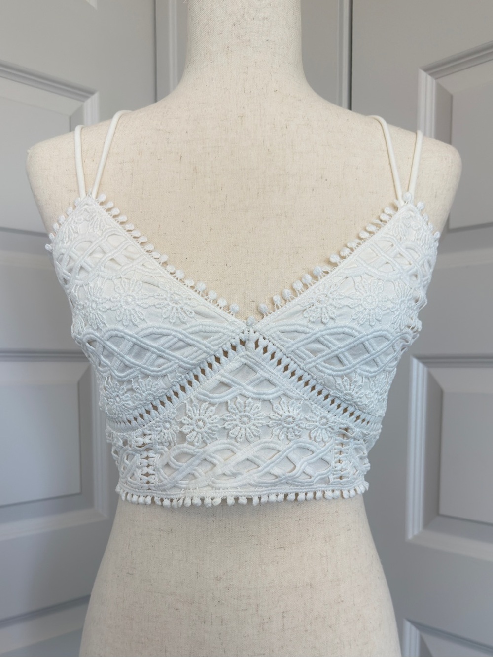 miami White Crochet Lace Bralette Cami